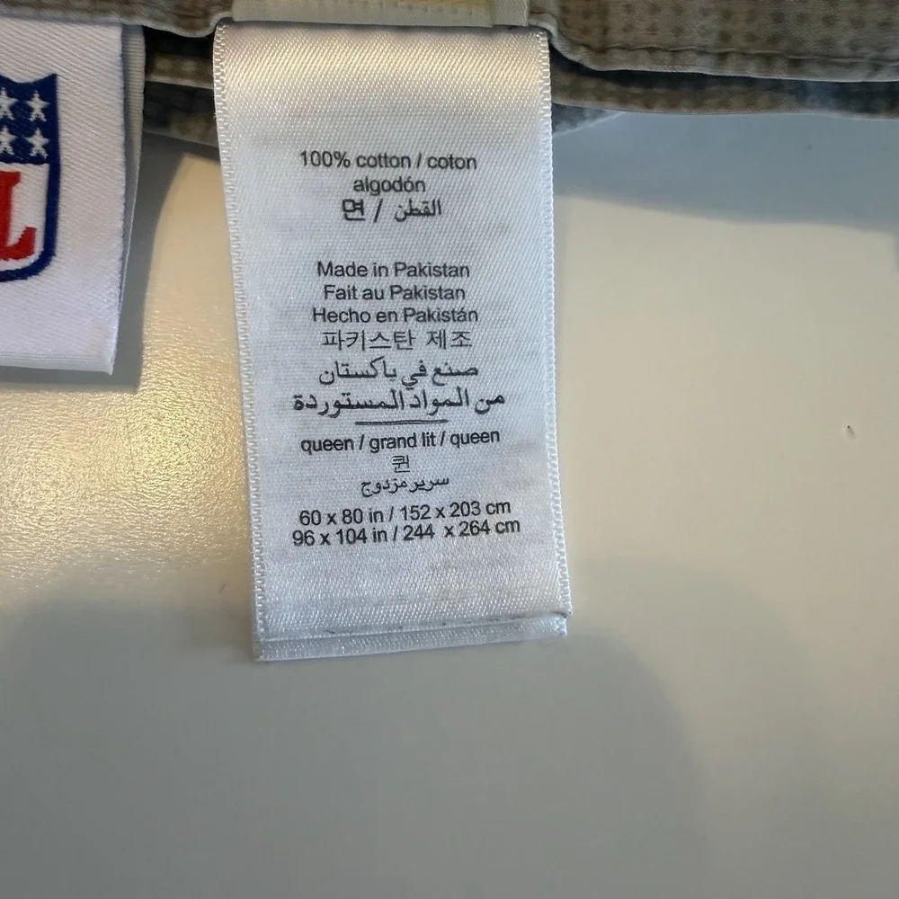Pottery Barn Teen NFL Logos Flat Sheet Queen Size Football Redskins Raiders